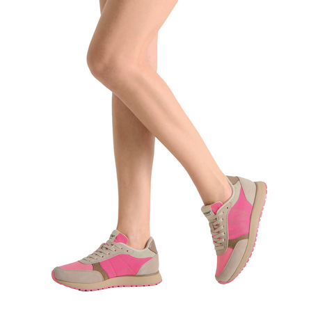 Woden Ronja Tricolor Sneaker (Women) - Raspberry Multi Athletic - Casual - Lace Up - The Heel Shoe Fitters