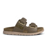 Woden Lisa Slide Sandal (Women) - Dark Olive Leather Sandal - Active - The Heel Shoe Fitters