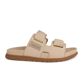 Woden Lisa Slide Sandal (Women) - Coffee Cream Leather Sandal - Active - The Heel Shoe Fitters