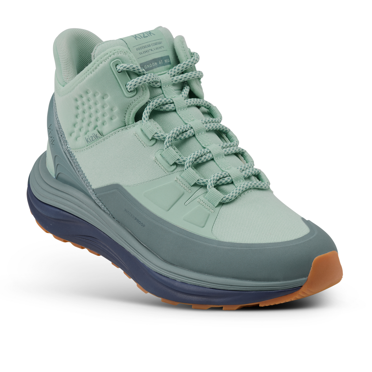 Kizik London All-Terrain Mid Waterproof Sneaker (Women) - Surf Spray/Naval Academy Athletic - Casual - Lace Up - The Heel Shoe Fitters