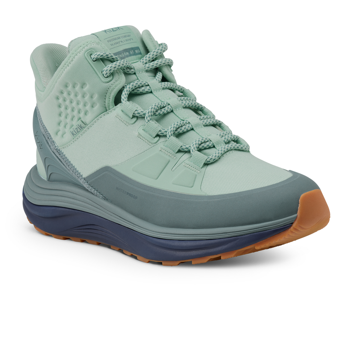 Kizik London All-Terrain Mid Waterproof Sneaker (Women) - Surf Spray/Naval Academy Athletic - Casual - Lace Up - The Heel Shoe Fitters