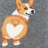 SockSmith Corgi Butt Crew Sock (Women) - Charcoal Heather Accessories - Socks - Lifestyle - The Heel Shoe Fitters