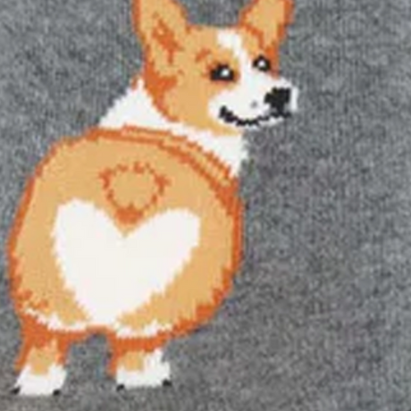 SockSmith Corgi Butt Crew Sock (Women) - Charcoal Heather Accessories - Socks - Lifestyle - The Heel Shoe Fitters