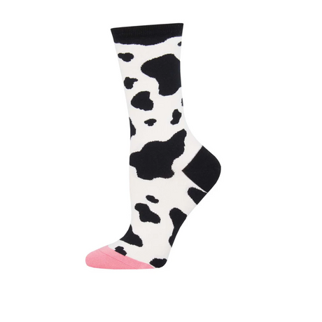 SockSmith MOOOO! Crew Sock (Women) - White Accessories - Socks - Lifestyle - The Heel Shoe Fitters