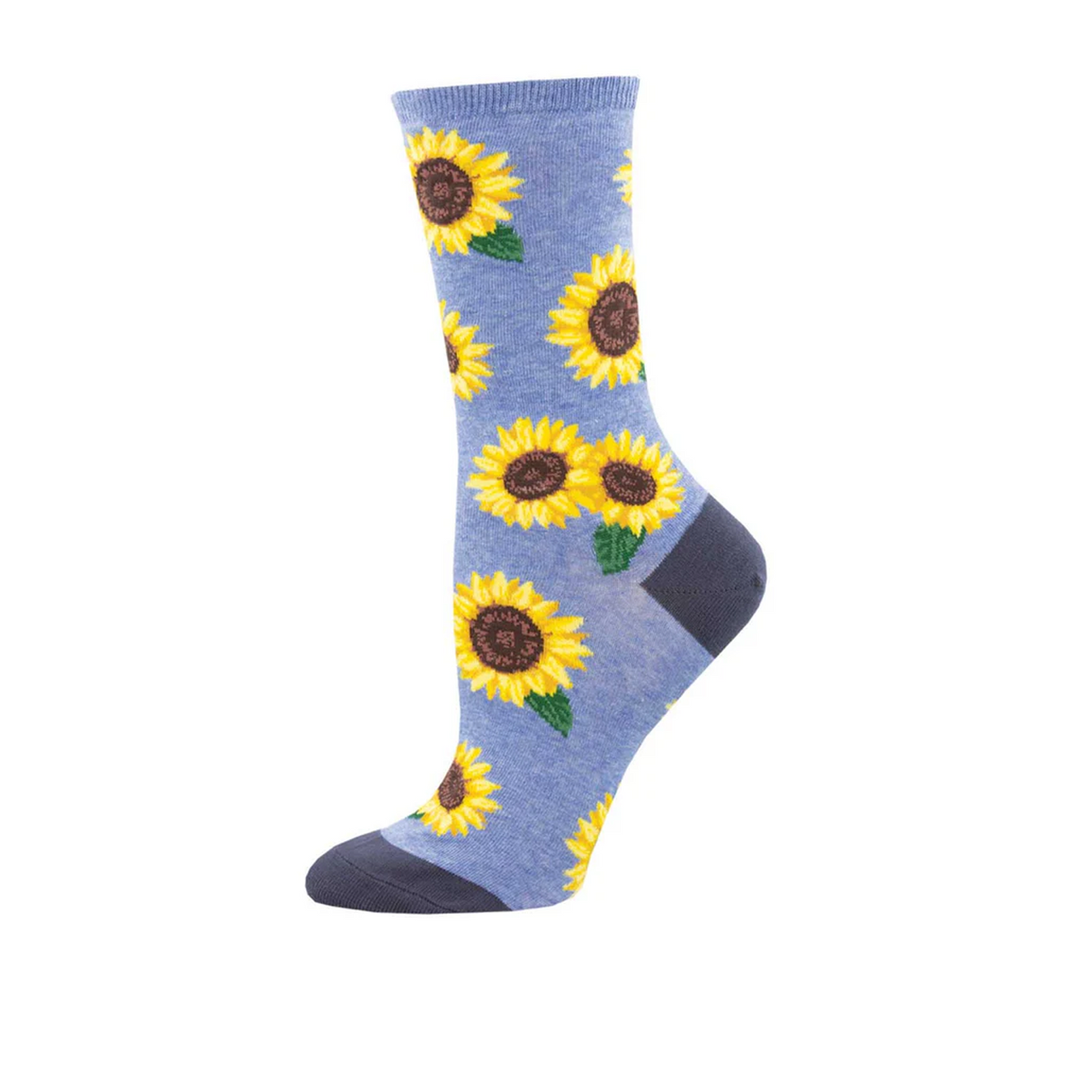 SockSmith More Blooming Crew Sock (Women) - Blue Heather Accessories - Socks - Lifestyle - The Heel Shoe Fitters