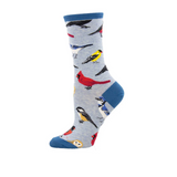 SockSmith Bird Is the Word Crew Sock (Women) - Blue Heather Accessories - Socks - Lifestyle - The Heel Shoe Fitters
