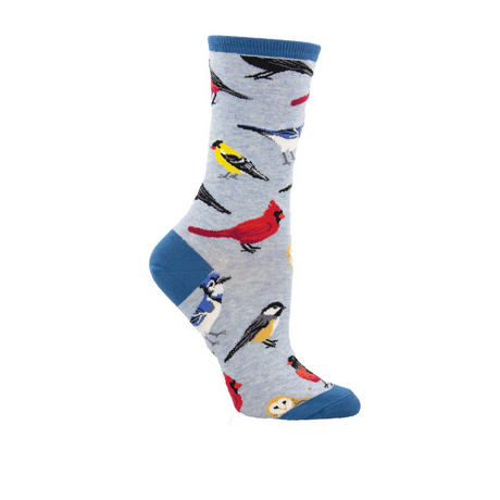 SockSmith Bird Is the Word Crew Sock (Women) - Blue Heather Accessories - Socks - Lifestyle - The Heel Shoe Fitters