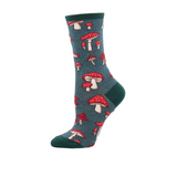 SockSmith Pretty Fly For A Fungi Crew Sock (Women) - Green Heather Accessories - Socks - Lifestyle - The Heel Shoe Fitters
