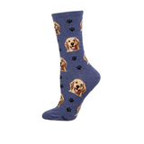 SockSmith Who's A Good Boy Crew Sock (Women) - Denim Heather Accessories - Socks - Lifestyle - The Heel Shoe Fitters