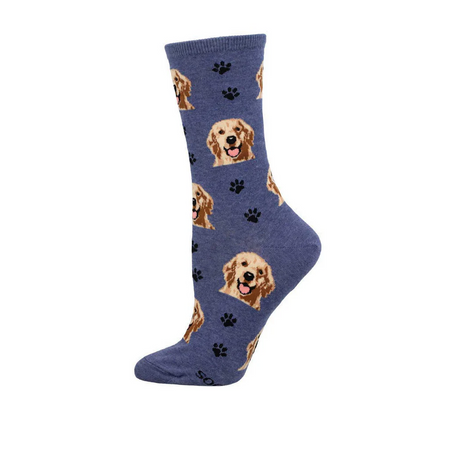 SockSmith Who's A Good Boy Crew Sock (Women) - Denim Heather Accessories - Socks - Lifestyle - The Heel Shoe Fitters