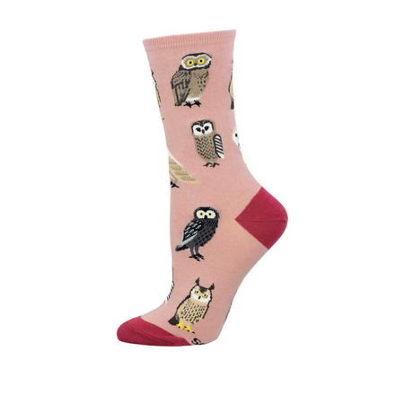 SockSmith Parliament of Owls Crew Sock (Women) - Pink Accessories - Socks - Lifestyle - The Heel Shoe Fitters