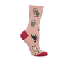 SockSmith Parliament of Owls Crew Sock (Women) - Pink Accessories - Socks - Lifestyle - The Heel Shoe Fitters