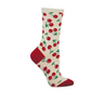 SockSmith Absolutely Cherry Crew Sock (Women) - Ivory Heather Accessories - Socks - Lifestyle - The Heel Shoe Fitters