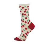 SockSmith Absolutely Cherry Crew Sock (Women) - Ivory Heather Accessories - Socks - Lifestyle - The Heel Shoe Fitters