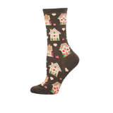 SockSmith Gingerbread Houses Crew Sock (Women) - Brown Heather Accessories - Socks - Lifestyle - The Heel Shoe Fitters