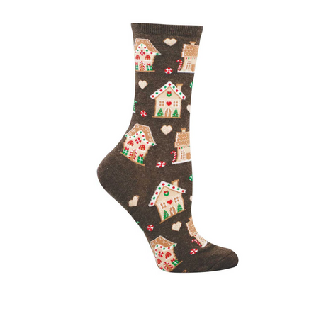 SockSmith Gingerbread Houses Crew Sock (Women) - Brown Heather Accessories - Socks - Lifestyle - The Heel Shoe Fitters