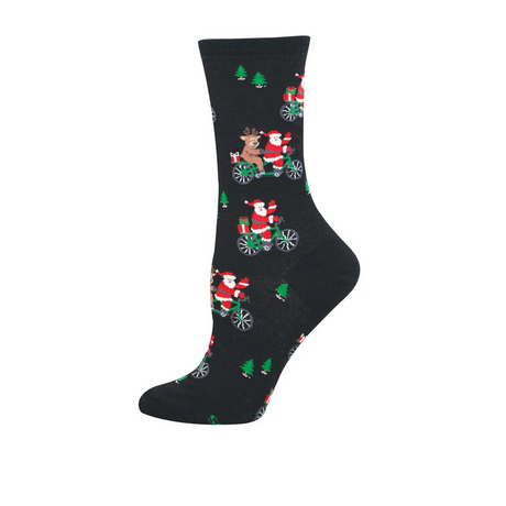 SockSmith Cycling Santa Crew Sock (Women) - Black Accessories - Socks - Lifestyle - The Heel Shoe Fitters