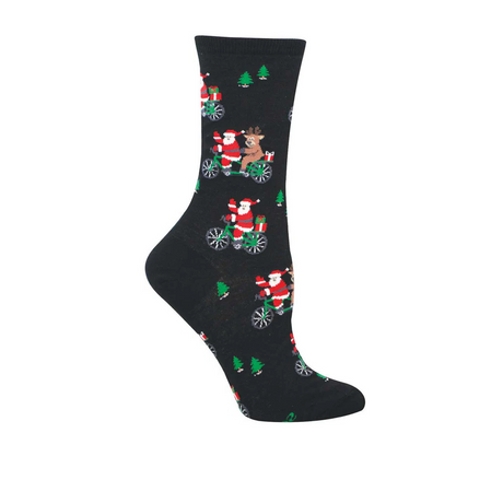 SockSmith Cycling Santa Crew Sock (Women) - Black Accessories - Socks - Lifestyle - The Heel Shoe Fitters