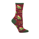 SockSmith Hoppy Holidays Crew Sock (Women) - Burgundy Accessories - Socks - Lifestyle - The Heel Shoe Fitters
