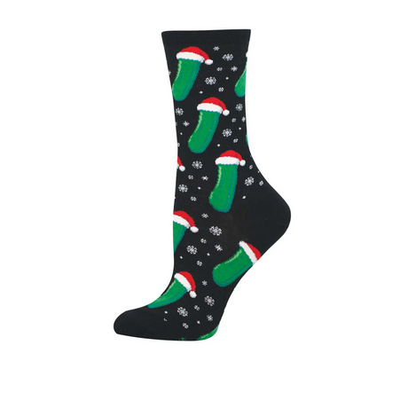 SockSmith Christmas Pickle Crew Sock (Women) - Black Accessories - Socks - Lifestyle - The Heel Shoe Fitters