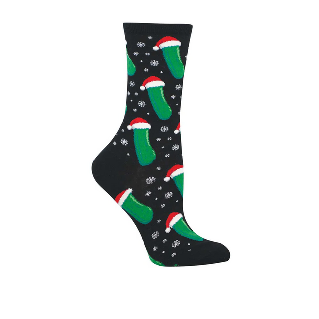 SockSmith Christmas Pickle Crew Sock (Women) - Black Accessories - Socks - Lifestyle - The Heel Shoe Fitters