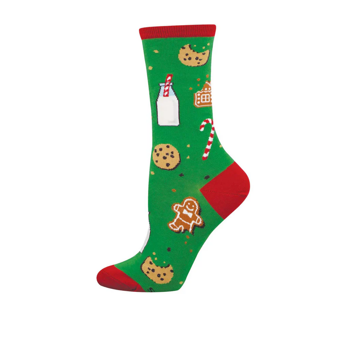 SockSmith Santa's Milk And Cookies Crew Sock (Women) - Green Accessories - Socks - Lifestyle - The Heel Shoe Fitters