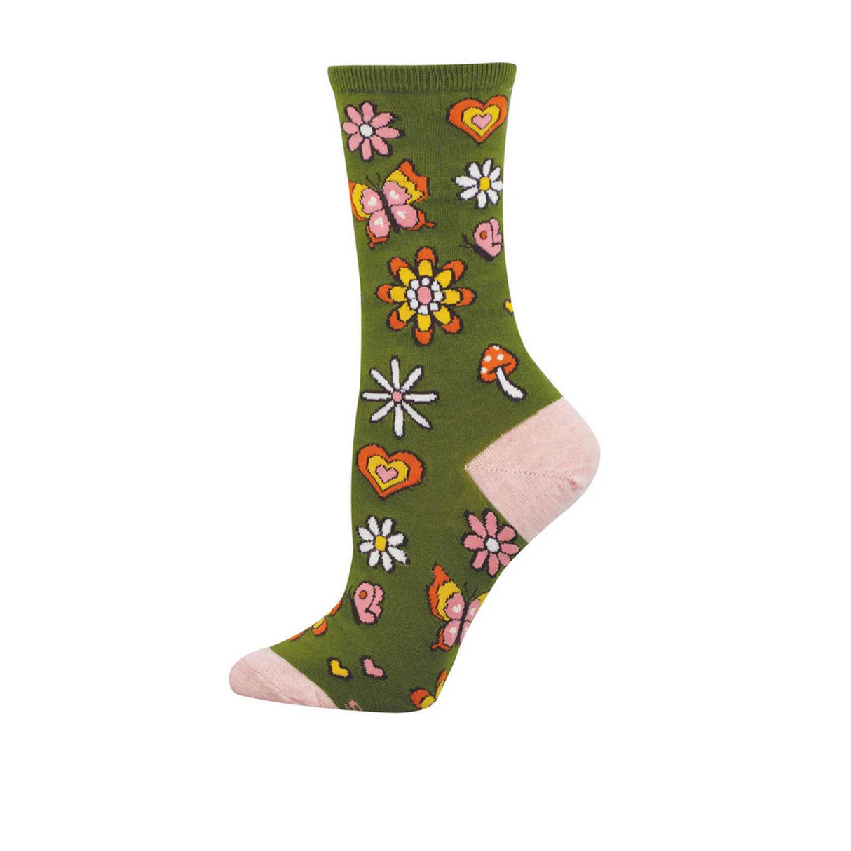 SockSmith Hazy Daisey Crew Sock (Women) - Green