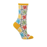 SockSmith Quilting Pattern Crew Sock (Women) - Ivory Heather