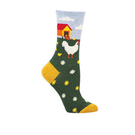 SockSmith Mother Hen Crew Sock (Women) - Green Heather Accessories - Socks - Lifestyle - The Heel Shoe Fitters