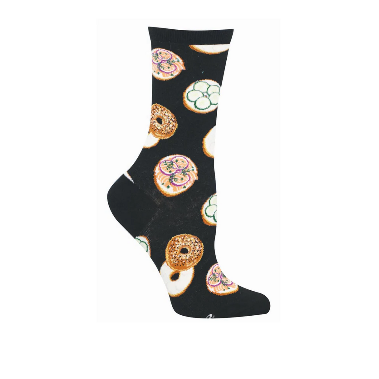 SockSmith Everything Bagels Crew Sock (Women) - Black