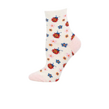 SockSmith Luck Be My Lady Mini Crew Sock (Women) - Ivory Heather