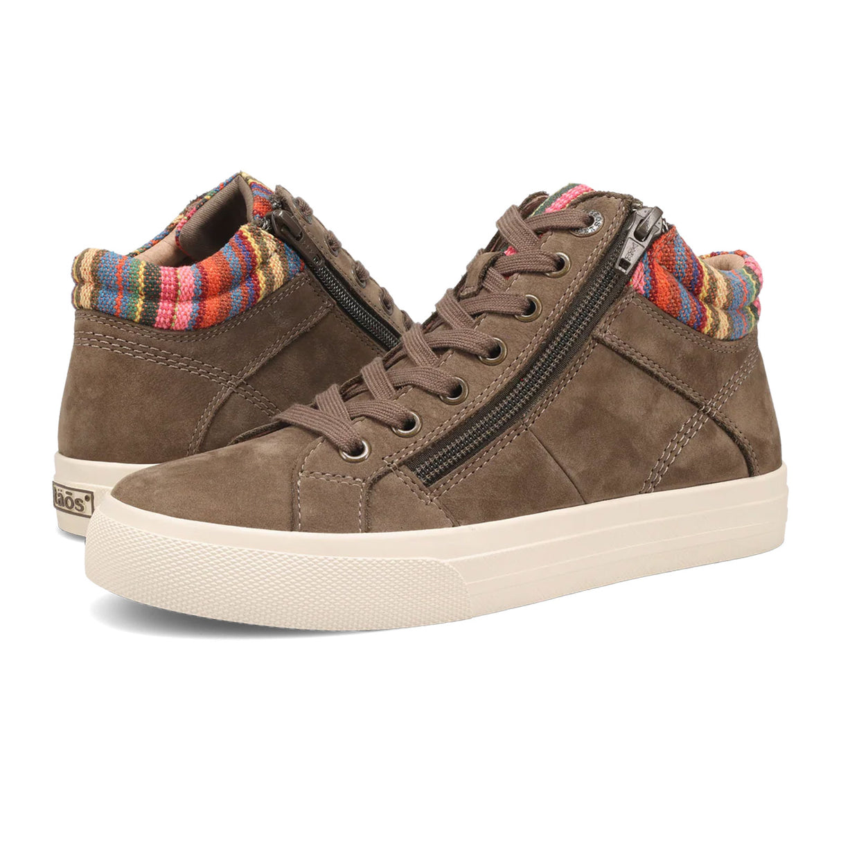 Taos Winner Mid Top Sneaker (Women) - Dark Taupe Multi Athletic - Casual - Lace Up - The Heel Shoe Fitters