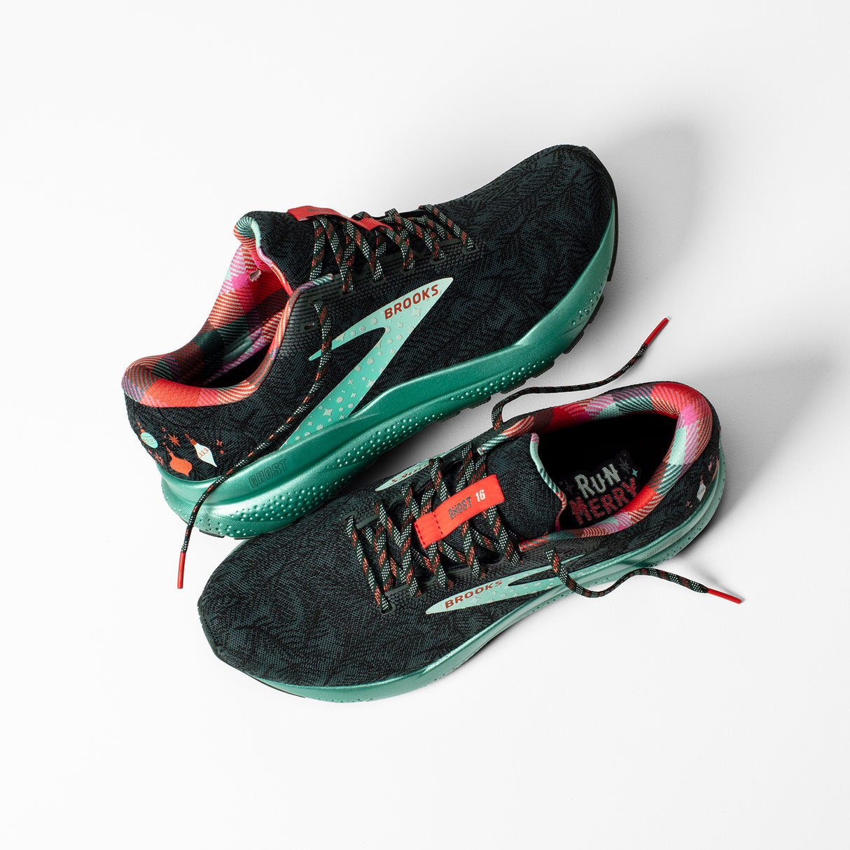 Brooks Ghost 16 Run Merry Running Shoe (Women) - Posy/Sycamore/Fiesta Athletic - Running - Neutral - The Heel Shoe Fitters