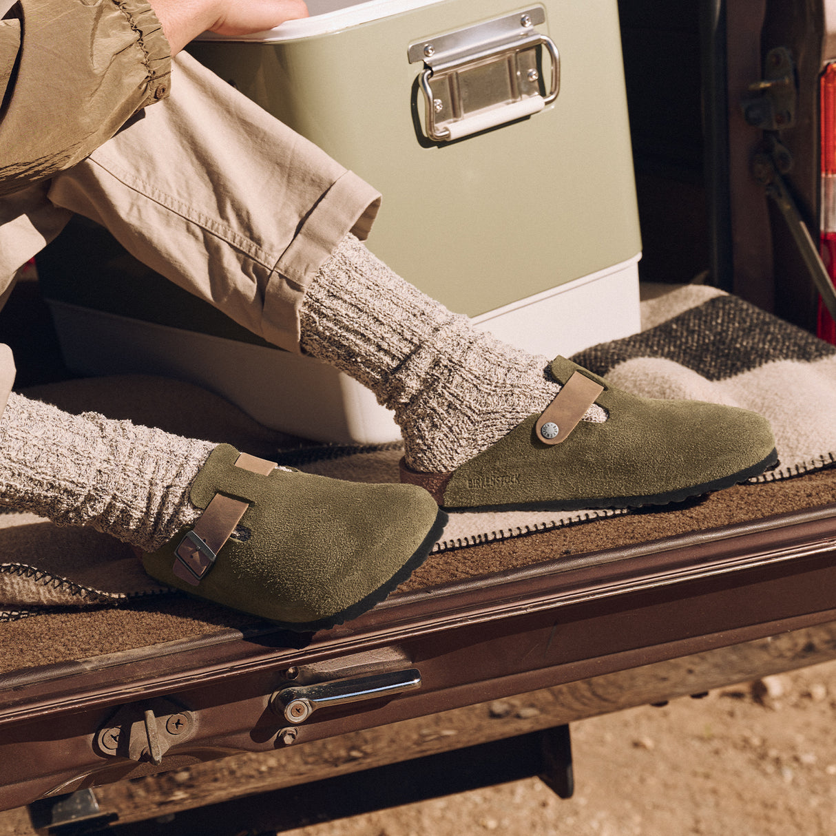 Birkenstock Boston Clog (Men) - Thyme Oiled Leather/Suede Dress-Casual - Clogs & Mules - The Heel Shoe Fitters