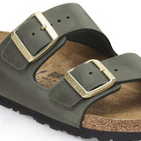 Birkenstock Arizona Narrow Slide Sandal (Women) - Thyme Oiled Leather Sandal - Slide - The Heel Shoe Fitters