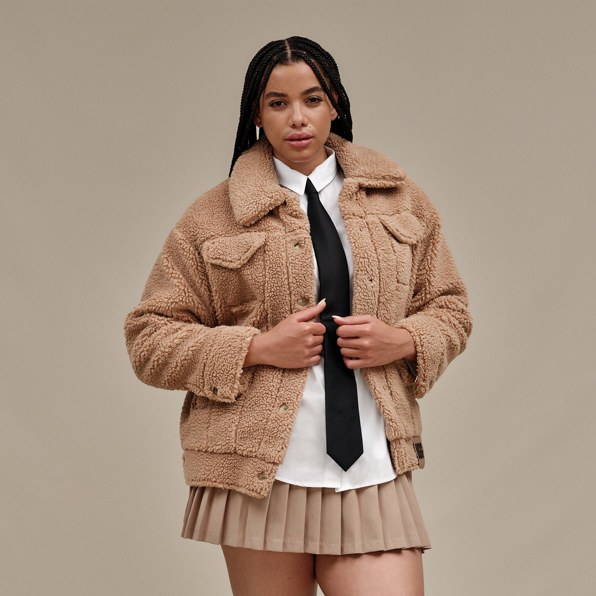 UGG® Frankie Sherpa Trucker Jacket (Women) - Camel Apparel - Jacket - Lightweight - The Heel Shoe Fitters