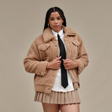 UGG® Frankie Sherpa Trucker Jacket (Women) - Camel Apparel - Jacket - Lightweight - The Heel Shoe Fitters