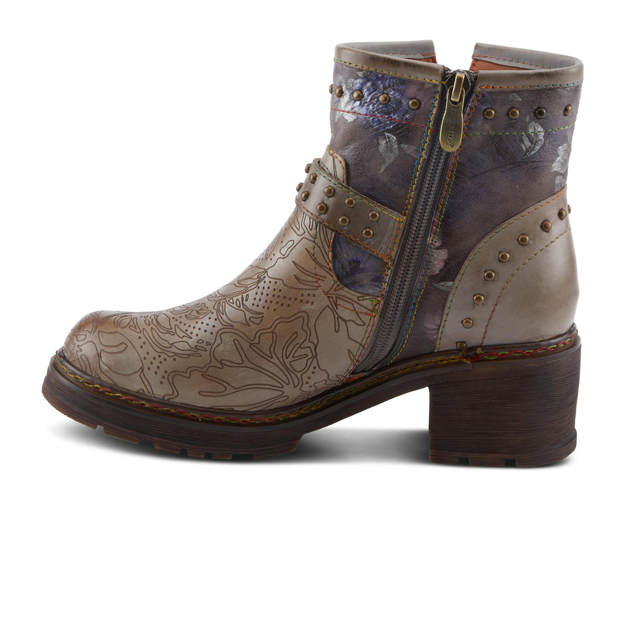 L'Artiste Branchout Ankle Boot (Women) - Grey Multi Boots - Casual - Mid - The Heel Shoe Fitters