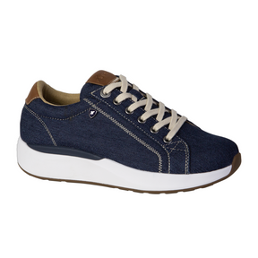 Xelero Heidi Walking Shoe (Women) - Navy Canvas Athletic - Casual - Lace Up - The Heel Shoe Fitters