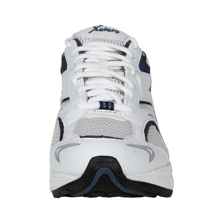 Xelero Matrix Mesh Walking Shoe (Men) - White/Navy Athletic - Running - Motion Control - The Heel Shoe Fitters