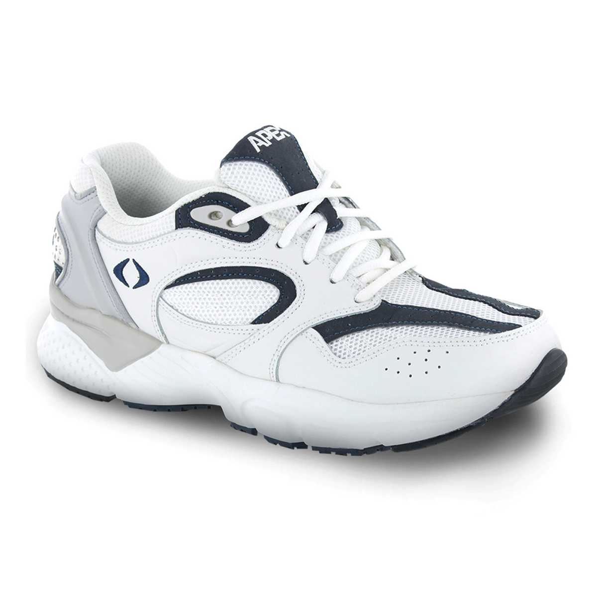 Apex X521 Boss Runner (Men) - White/Navy Athletic - Walking - The Heel Shoe Fitters