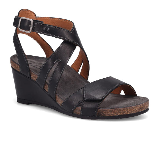 Taos Xcellent 2 Wedge Sandal (Women) - Black Sandals - Heel/Wedge - The Heel Shoe Fitters