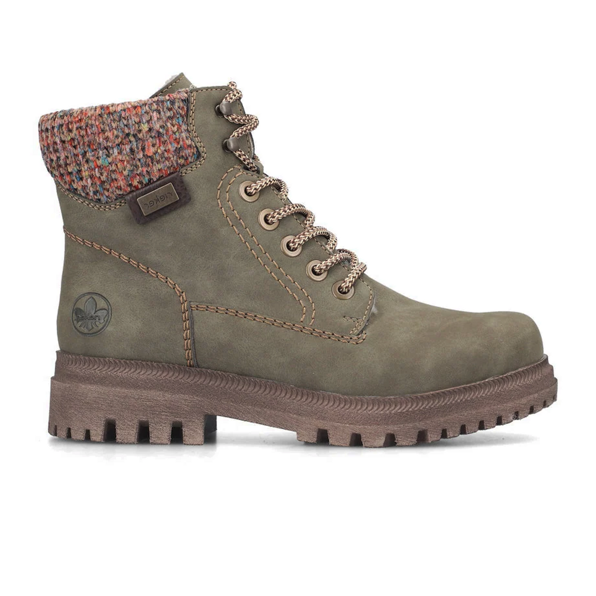 Rieker Thalia 21 Lace Up Boot (Women) - Fjord/Havanna