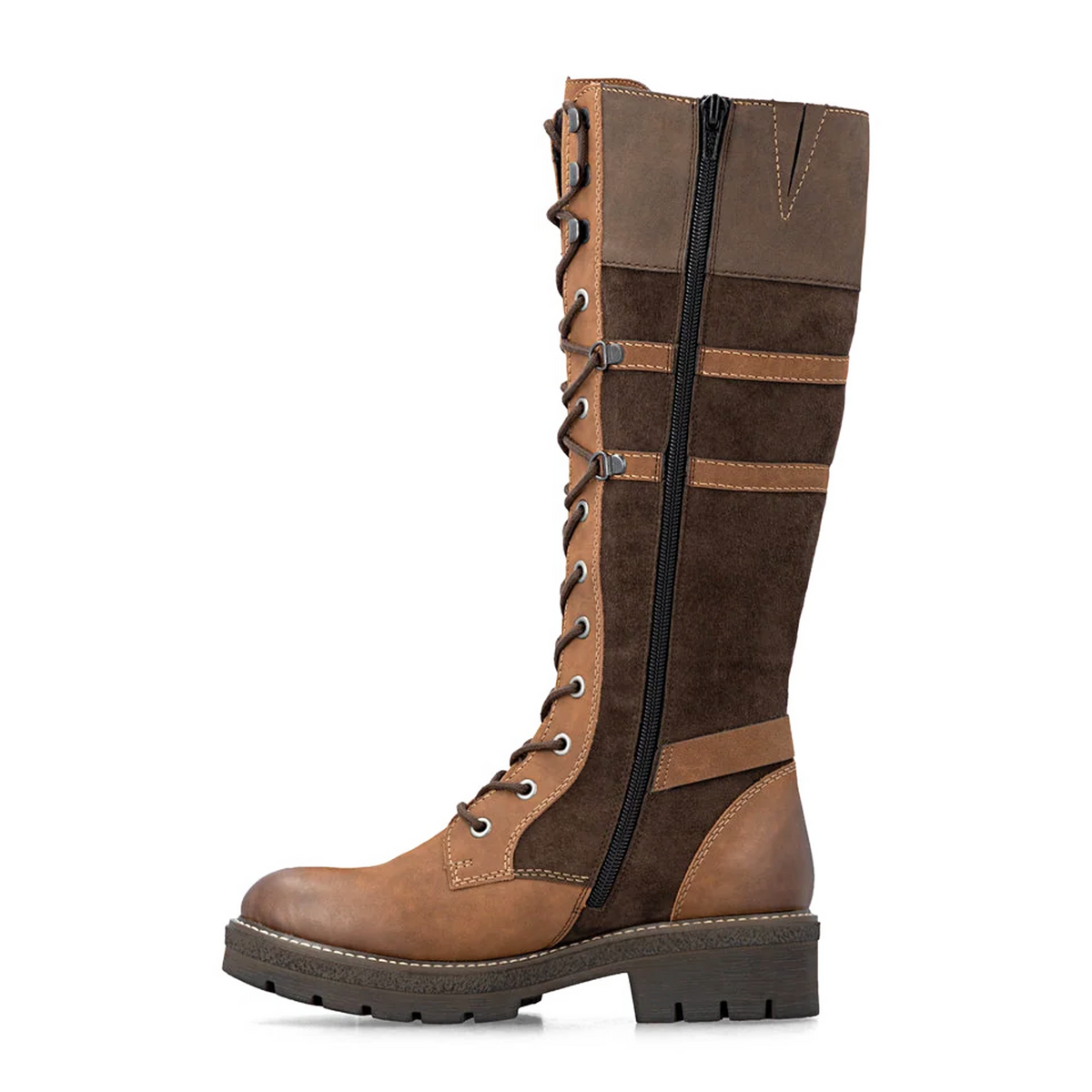 Rieker Sabrina T8101 Tall Boot (Women) - Brown/Havanna/Brandy