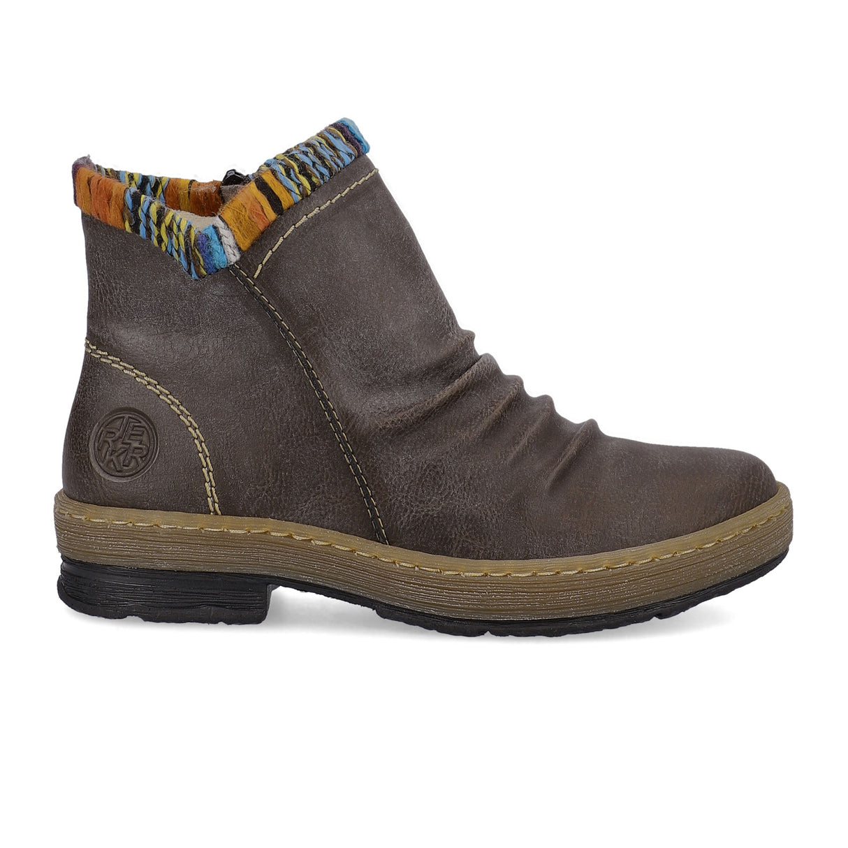 Rieker Felicitas Z6755-45 Ankle Boot (Women) - Basalt/Orange Boots - Fashion - Ankle Boot - The Heel Shoe Fitters