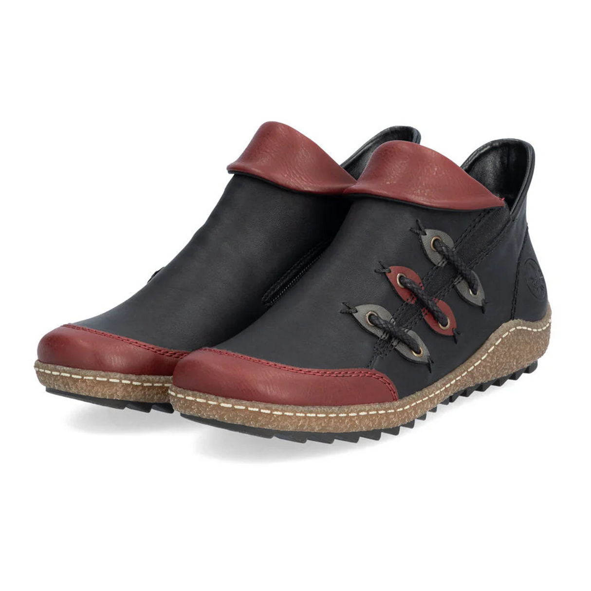 Rieker Z7582 Liv Boot (Women) - Wine/Schwarz/Smoke Boots - Casual - Low - The Heel Shoe Fitters