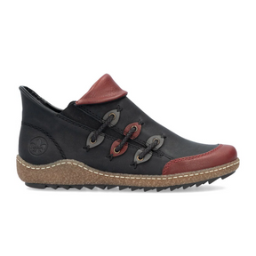 Rieker Liv 82 Boot (Women) - Wine/Schwarz/Smoke Boots - Casual - Low - The Heel Shoe Fitters