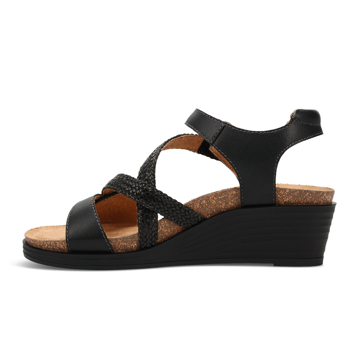 Taos Zecret Wedge Sandal (Women) - Black Sandal - Heel/Wedge - The Heel Shoe Fitters