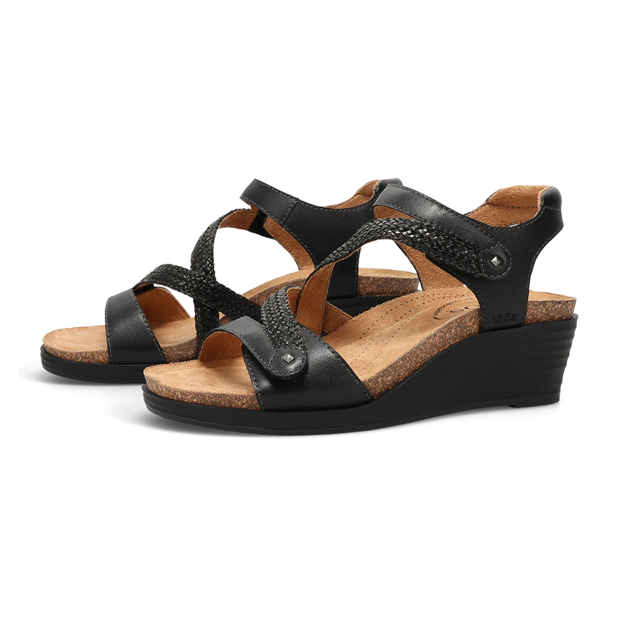 Taos Zecret Wedge Sandal (Women) - Black Sandal - Heel/Wedge - The Heel Shoe Fitters