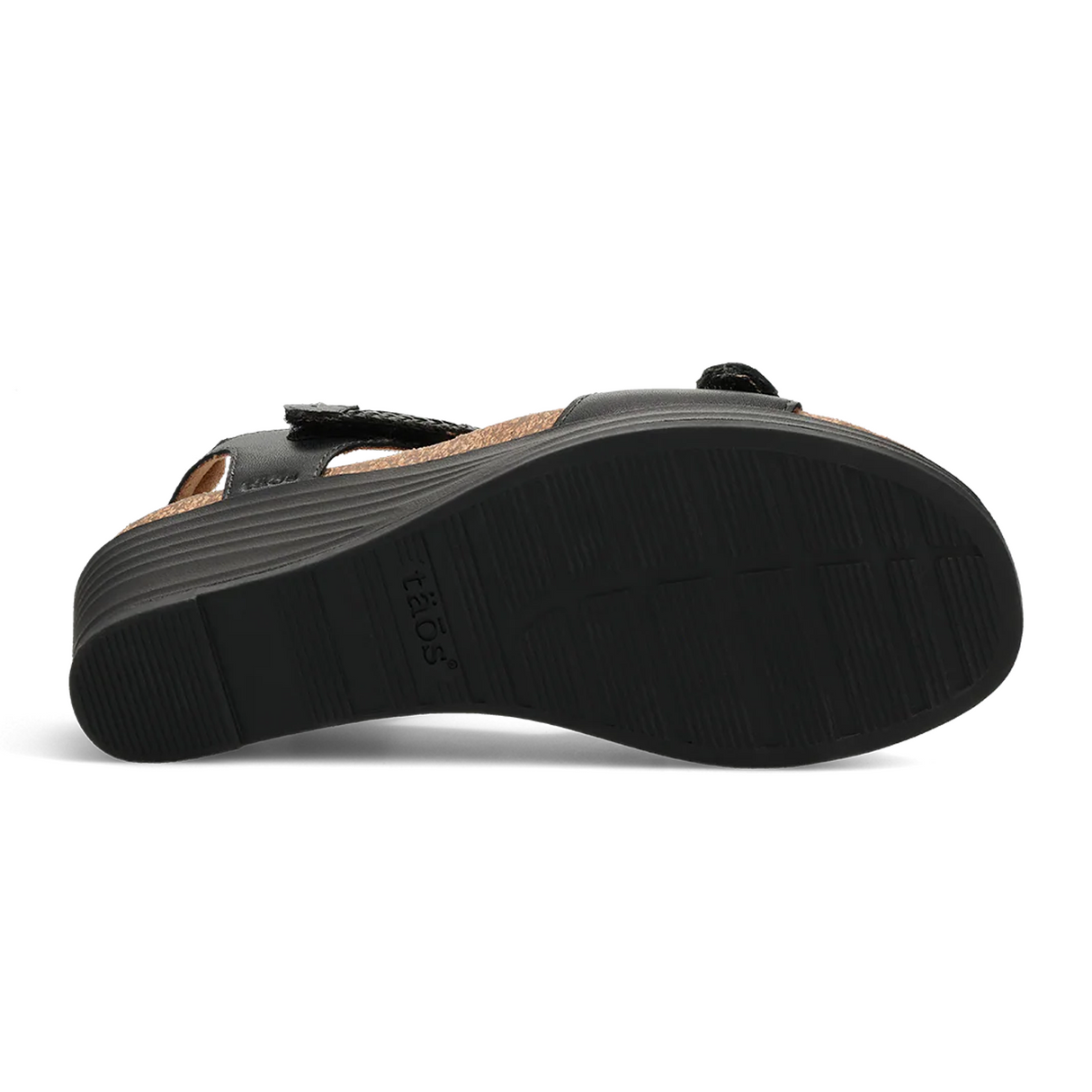 Taos Zecret Wedge Sandal (Women) - Black Sandal - Heel/Wedge - The Heel Shoe Fitters